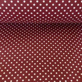   Bordó alapon 2 mm-es kis pöttyös pamutvászon (7676 Bordó)