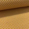 0,25 m EGYBEN KÉRHETŐ Mustár sárga (őszi szín) alapon 2 mm-es kispöttyös pamutvászon (7676 Mustard)
