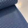 0,36 m Cérna vékoby festés hiba EGYBEN KÉRHETŐ Farmer kék alapon 2 mm-es kispöttyös pamutvászon (7676 Jeans Blue)