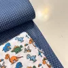 0,36 m Cérna vékoby festés hiba EGYBEN KÉRHETŐ Farmer kék alapon 2 mm-es kispöttyös pamutvászon (7676 Jeans Blue)