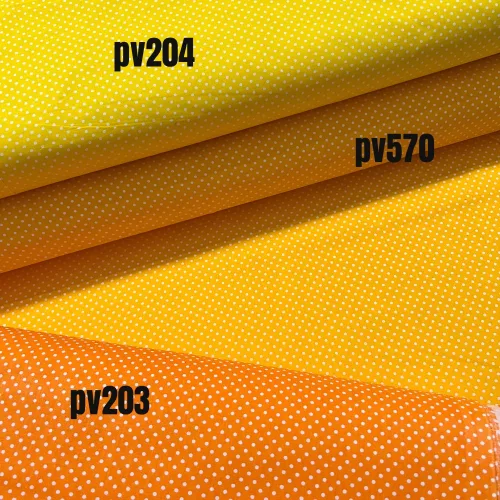 0,17 m EGYBEN KÉRHETŐ Napsárga alapon 2 mm-es kispöttyös pamutvászon (7676 Sun Yellow)