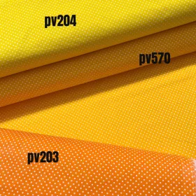   0,73 m EGYBEN KÉRHETŐ Napsárga alapon 2 mm-es kispöttyös pamutvászon (7676 Sun Yellow)