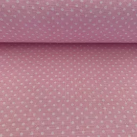   0,54 m EGYBEN KÉRHETŐ Világos rózsaszín (LT Rosa 7676) alapon 2 mm-es kis pöttyös pamutvászon