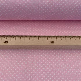   0,54 m EGYBEN KÉRHETŐ Világos rózsaszín (LT Rosa 7676) alapon 2 mm-es kis pöttyös pamutvászon