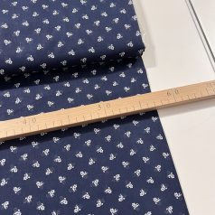   0,36 m EGYBEN KÉRHETŐ Sötétkék a. fehér virágocska kékfestő jellegű pamutvászon