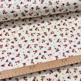   Klasszikus mályvás kisvirágos No.1. (kékfestő jellegű, népies) pamutvászon