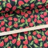 Fekete alapon piros tulipános pamutvászon