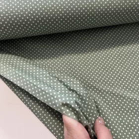   Fagyos moha alapon 2 mm-es kispöttyös pamutvászon (7676 Deaville frost)