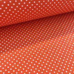   0,21 m EGYBEN KÉRHETŐ HIBÁS Narancssárga No.2. alapon 2 mm-es kispöttyös pamutvászon (7676 Orange Tiger) - Pár centis nyomáshiba egy helyen