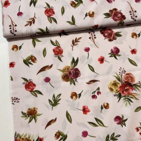   Digitális pamutszatén: Nagyon halvány rózsaszínes a. rózsacsokros