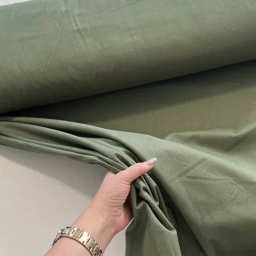 Sötétebb keki egyszínű pamutvászon (Dk. khaki 18-0523)