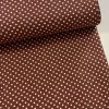 Toffifee barna alapon 2 mm-es kispöttyös pamutvászon (Toffee/Coffee)