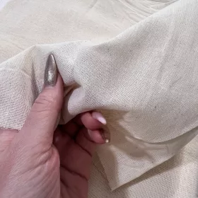   1,1 m Gyürött EGYBEN KÉRHETŐ Molinó (textil, nyers vászon) 125 gramm/m² méteráru