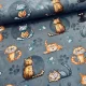 Sötétkék alapon Cool Cats 160 cm sz. pamutvászon