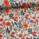 Narancs-kék 70's évek virágai pamutvászon