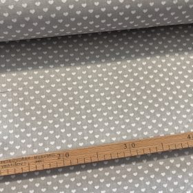   Extra puha: Szürke a. fehér szívecskés (puha, puplin tapintású) pamutvászon