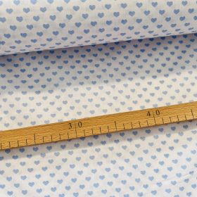  0,4 m EGYBEN KÉRHETŐ Extra puha: Fehér a. kék szívecskés (puha, puplin tapintású) pamutvászon