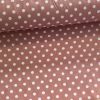 Extra puha: Fáradt rózsaszín/mályva a. 8 mm-es pöttyös (puha, puplin tapintású) pamutvászon