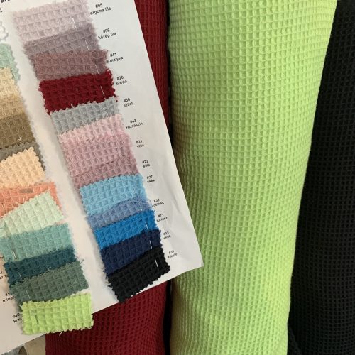 Prémium waffle/darázsos anyag: Pasztell kiwi (#40)