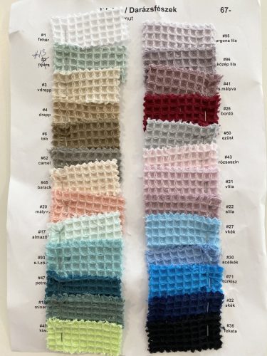 Prémium waffle/darázsos anyag: Pasztell kiwi (#40)