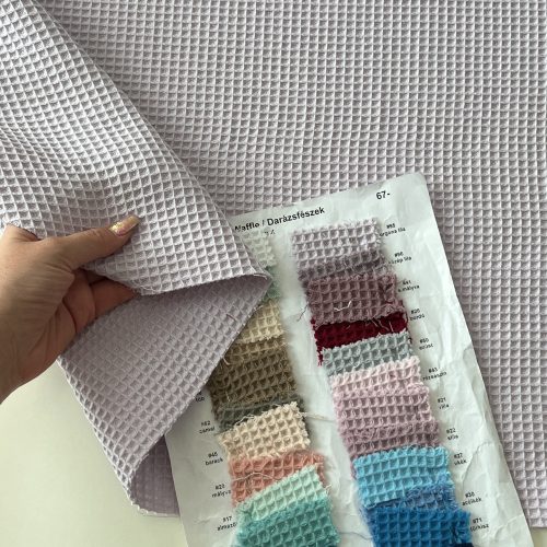 Prémium waffle/darázsos anyag: Orgona lila (#95)