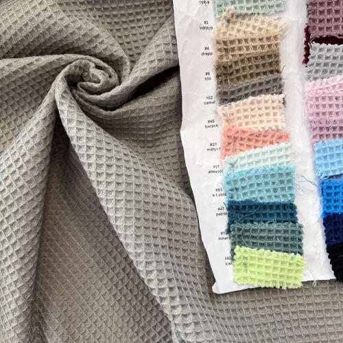 Prémium waffle/darázsos anyag: Középszürke (Camel)