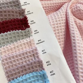 Prémium waffle/darázsos anyag: Halvány rózsaszín (#43)