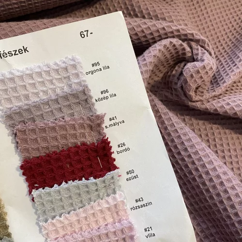 Prémium waffle/darázsos anyag: S. mályva (dusty rose) (#41)