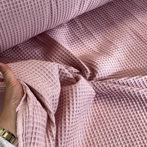 Prémium waffle/darázsos anyag: Retró pink (#4)