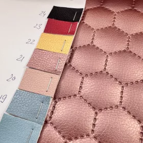   Steppelt műbőr flíz béléssel: Metál dusty powder pink (#21)