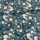 Sötét türkiz alapon fehér rózsás viszkóz voile