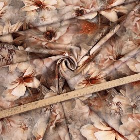 Akvarell-pasztell magnóliás viszkóz voile