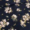 Fekete alapon magnólia levelekkel viszkóz voile