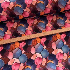   0,37 m EGYBEN KÉRHETŐ Vízálló digitálisan nyomott erős canvas textil: Rózsaszín-kék-narancsos üvegek