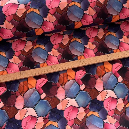 0,37 m EGYBEN KÉRHETŐ Vízálló digitálisan nyomott erős canvas textil: Rózsaszín-kék-narancsos üvegek