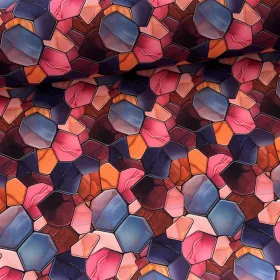   0,5 m EGYBEN KÉRHETŐ Vízálló digitálisan nyomott erős canvas textil: Rózsaszín-kék-narancsos üvegek