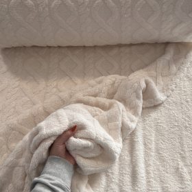   Ekrü egyszínű kötött dombor mintás (karácsonyi) wellsoft